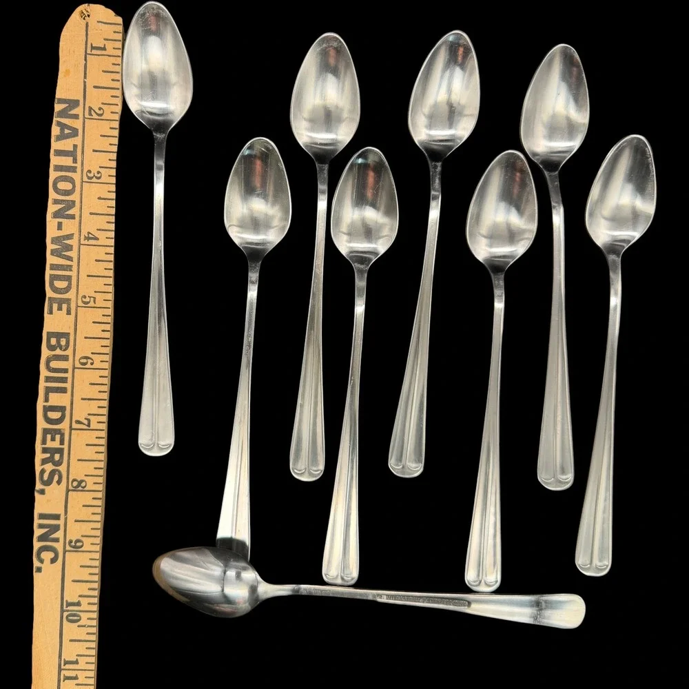 International Silver Stainless Steel Cape Cod Iced Tea Spoons 10 Long Handle